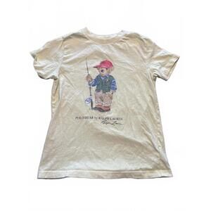 Polo Ralph Lauren Yellow Polo Bear Graphic T-Shirt Size 7 Boys Girls Kids